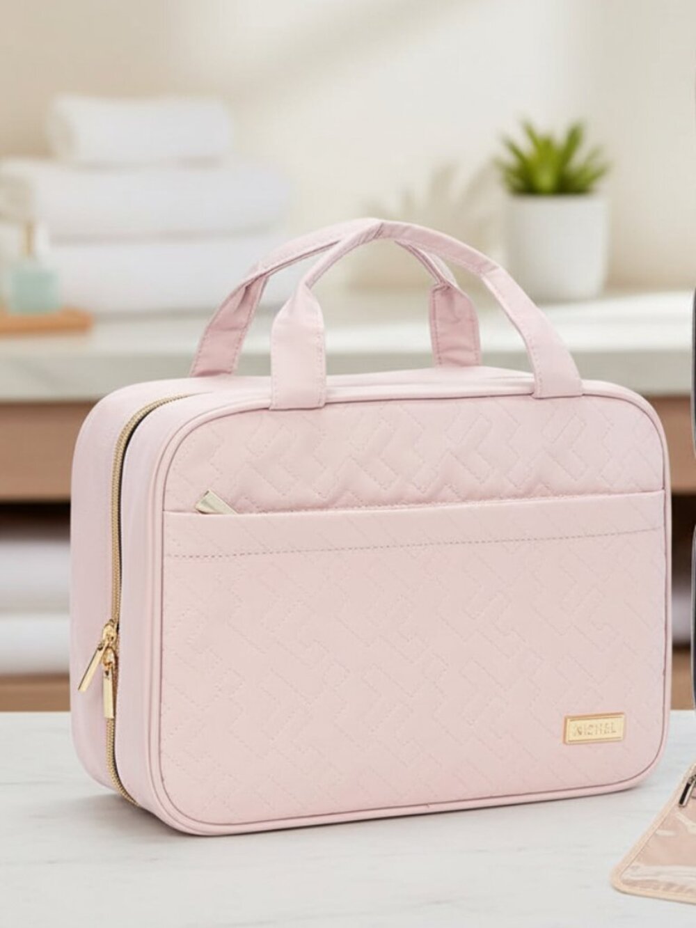 Travel Toiletry Bag for women Portable Hanging Organizer Medium Size Pink